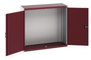 40014015.** cubio cupboard with perfo doors. WxDxH: 1300x525x1200mm. RAL 7035/5010 or selected